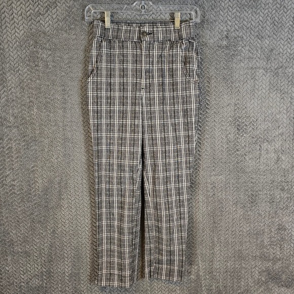 Hollister Pants - Hollister Black White‎ Plaid High Rise Tapered Trousers XS Elastic Back Pants